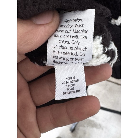 SO Kohl's Women's Small Black White Striped Knit Sweater Crew Neck Casual Soft - Picture 6 of 8